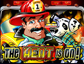 The Heat is On Slot Game - 5 reels, 25 lines, up to 180 free spins bonus game, random progressive jackpots